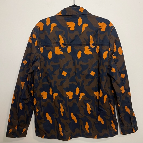 Weekday Lean Printed Jacket Orange and Navy Camo Y2K Elevated Jacket - Picture 6 of 10